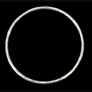 925 Sterling Silver Hammered 7.5" Inch Bangle Bracelet